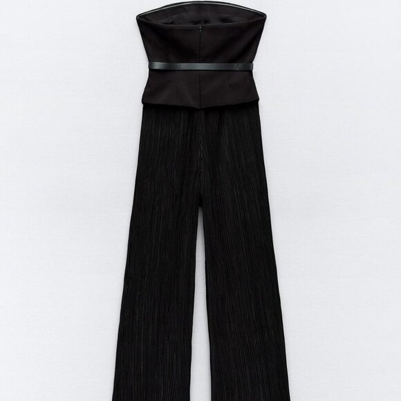Zara BELTED MIXED PLEATED JUMPSUIT Size-M NEW WITH TAG! - Picture 5 of 7